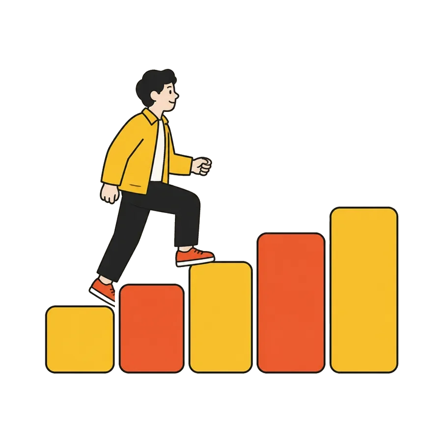 段階を追って前進する人々